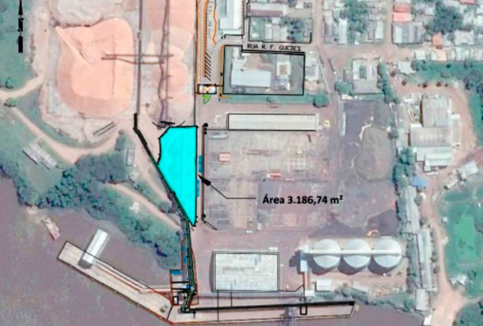 Área arrematada pela empresa no Porto de Santana 