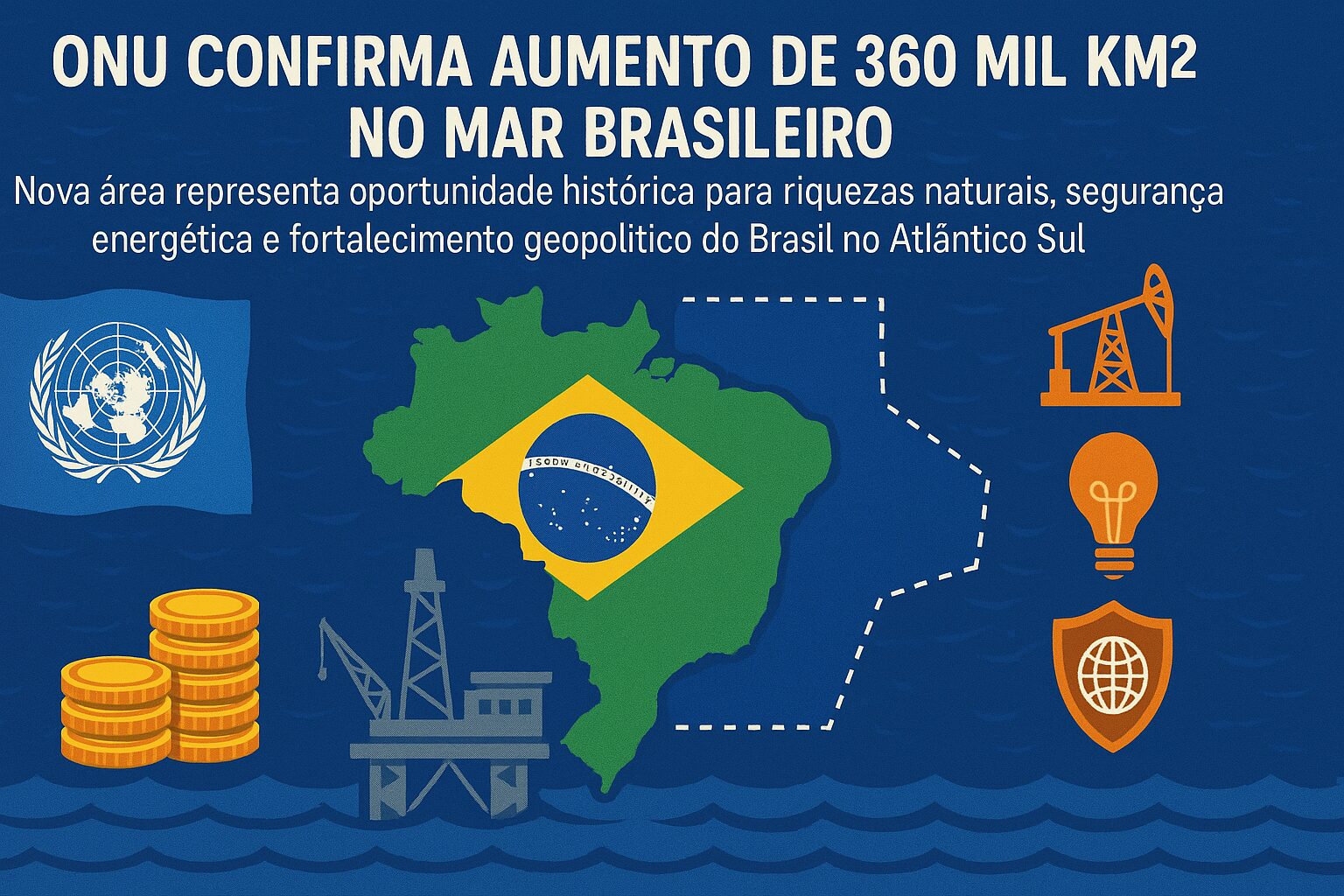 ONU confirma aumento de 360 mil km² no mar brasileiro
