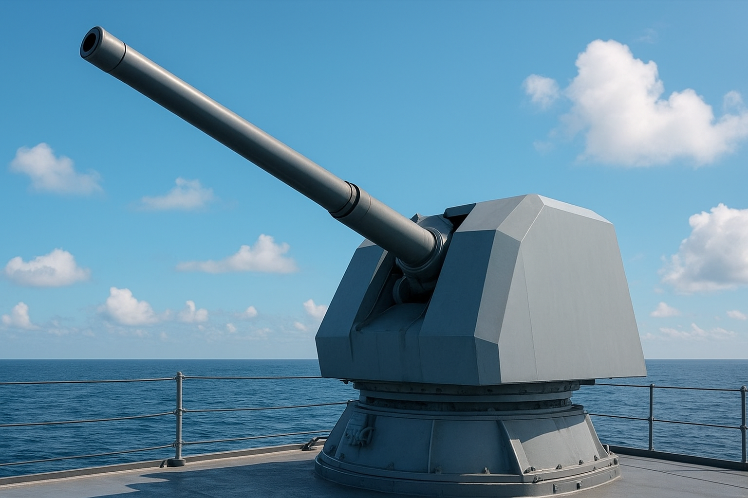 A primeira das novas fragatas classe Tamandaré da Marinha do Brasil já está equipada com o canhão naval 76/62 Super Rapid MF