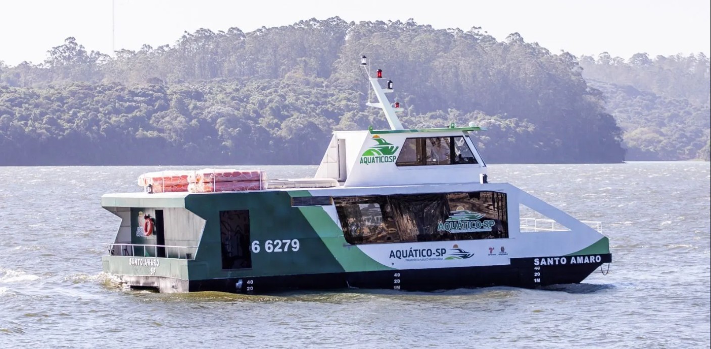 "O Aquático-SP transforma a mobilidade urbana de São Paulo, reduzindo o tempo de viagem de 1h20 para apenas 17 minutos. (Imagem: Reprodução)