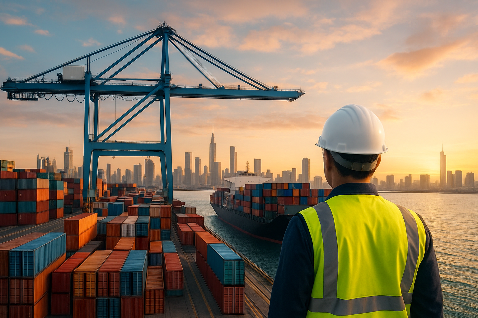 Porto de São Francisco e Itapoá assinam contrato histórico de dragagem para receber navios de 366 metros com investimentos de R$ 300 milhões. (Imagem: ilustração/ Ideogram)