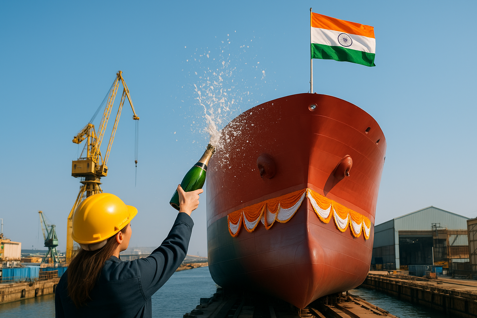 Fragata Tavasya lançada no estaleiro Goa Shipyard, parte da parceria Índia-Rússia para modernizar a Marinha indiana