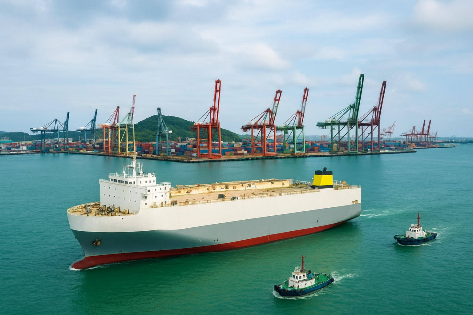 Estaleiro HD Hyundai entrega o Chaumin, primeiro navio híbrido Ro-Ro à CLdN; embarcação reduz emissões em até 40% e atende padrões ambientais NOx TIER III.