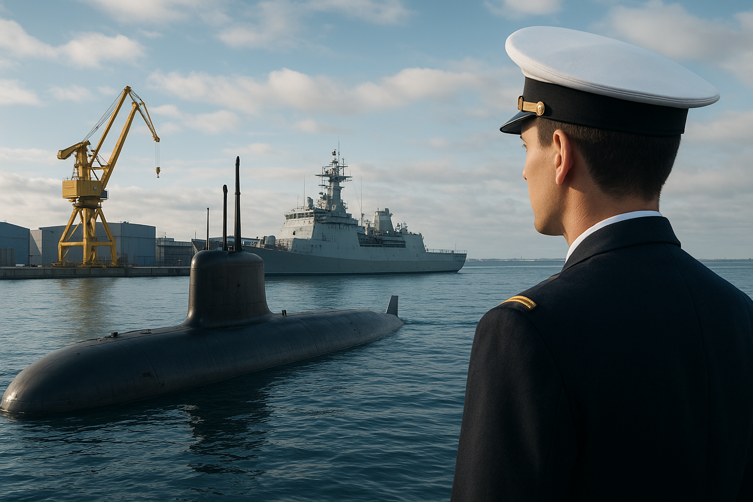 EMGEPRON e ICN firmam parceria para fortalecer a defesa naval brasileira, ampliando a capacidade tecnológica e gerando empregos. (Imagem: ilustração/ Ideogram)