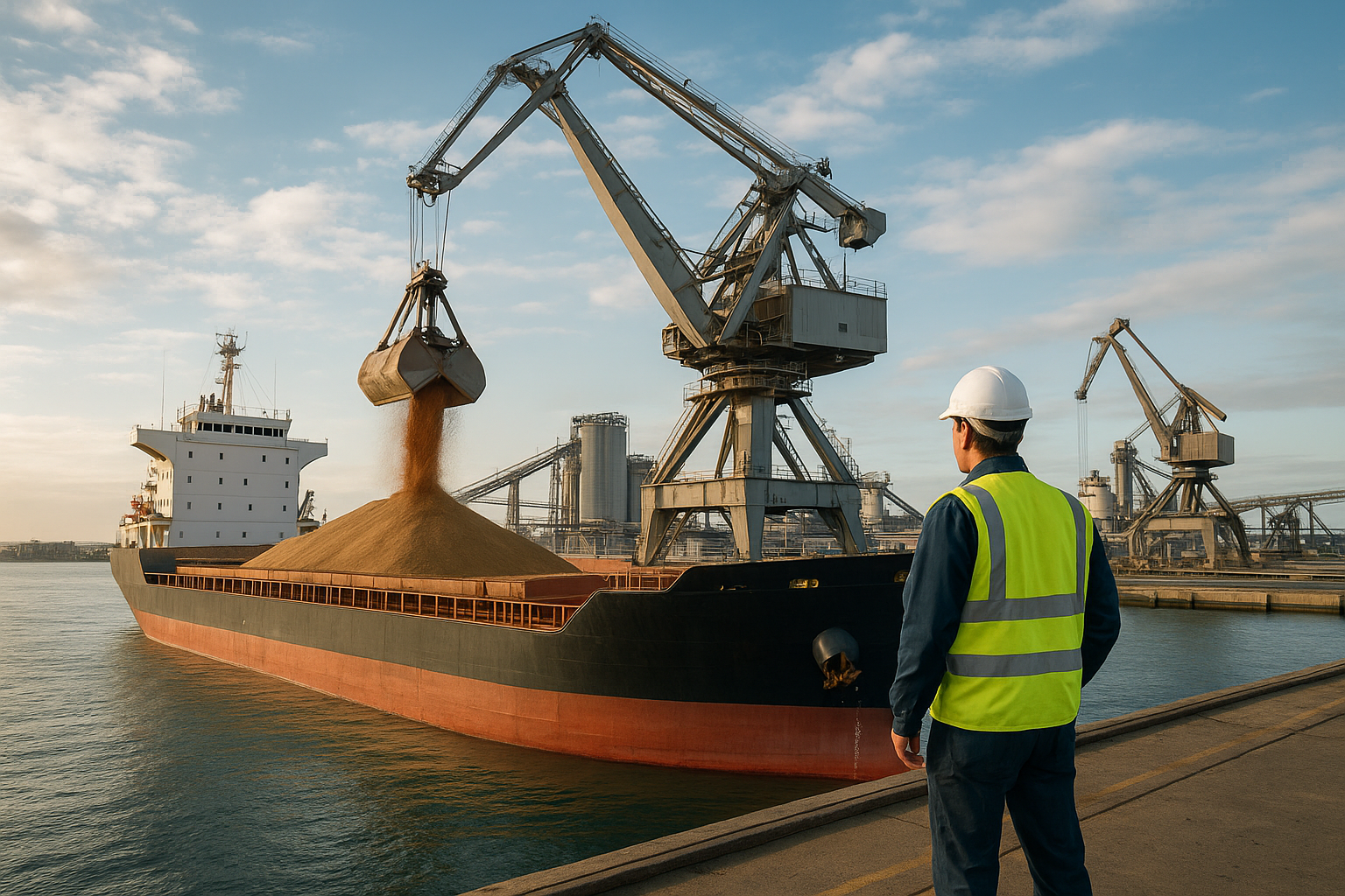 Navio atracado em terminal portuário durante operações de carga e descarga, representando os impactos da reforma da Lei dos Portos. Imagem: José Fernando Ogura/Agência de Notícias do Paraná Fonte: Agência Câmara de Notícias