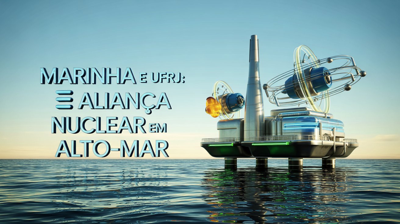 Marinha e UFRJ unem forças para explorar SMRs no mar, tecnologia que pode transformar navios, plataformas e garantir a autonomia energética. (Imagem: Ilustração/Ideogram)