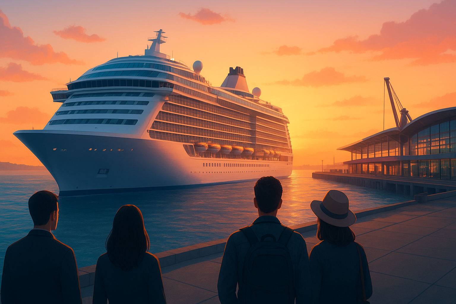 O Norwegian Aqua é o navio de cruzeiro mais inovador de 2025, com uma montanha-russa aquática e atrações que desafiam os limites do luxo. (Imagem: Ilustração/Ideogram)