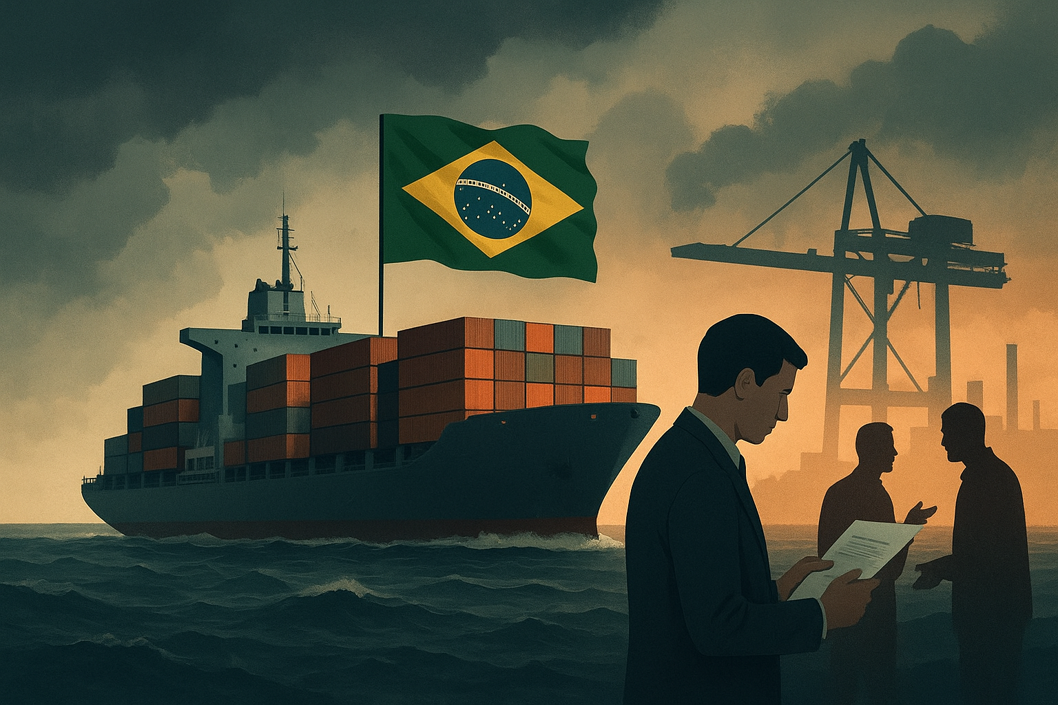 Brasil quer dois navios de guerra britânicos por valor simbólico e gera polêmica no Parlamento do Reino Unido (Imagem: Ilustração/Ideogram)